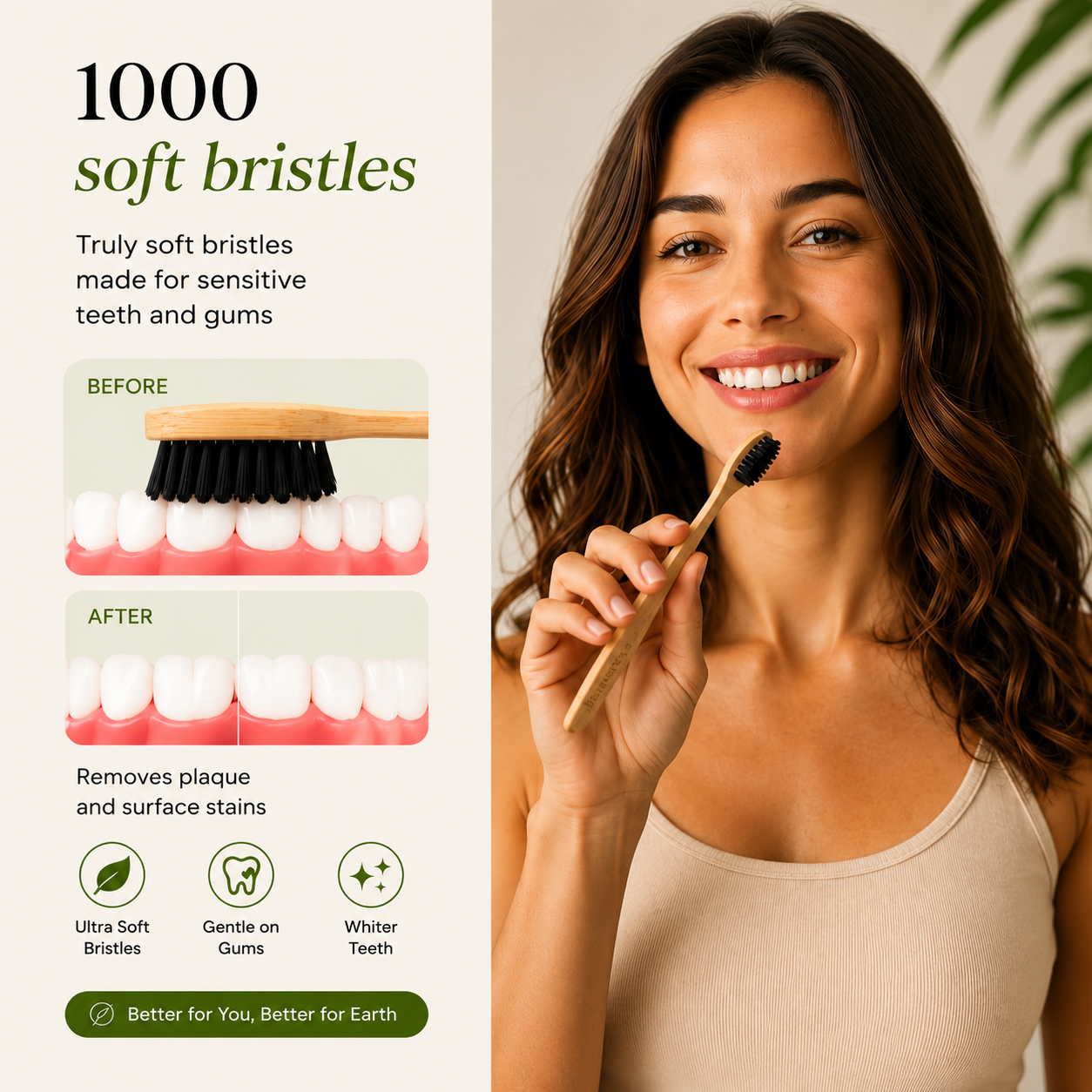 Mishaistic Boar Bristle & Bamboo Toothbrush (10 Pack)