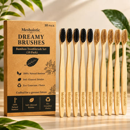 Mishaistic Boar Bristle & Bamboo Toothbrush (10 Pack)
