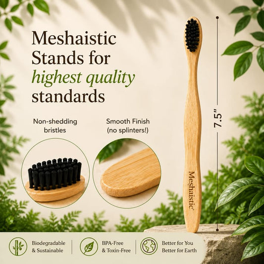 Mishaistic Boar Bristle & Bamboo Toothbrush (10 Pack)