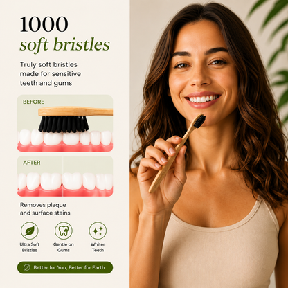 Mishaistic Boar Bristle & Bamboo Toothbrush (10 Pack)